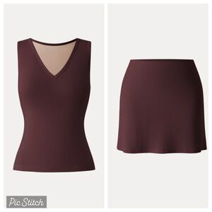 OGL Move wine color 2 piece set tank skirt size xs - brand new